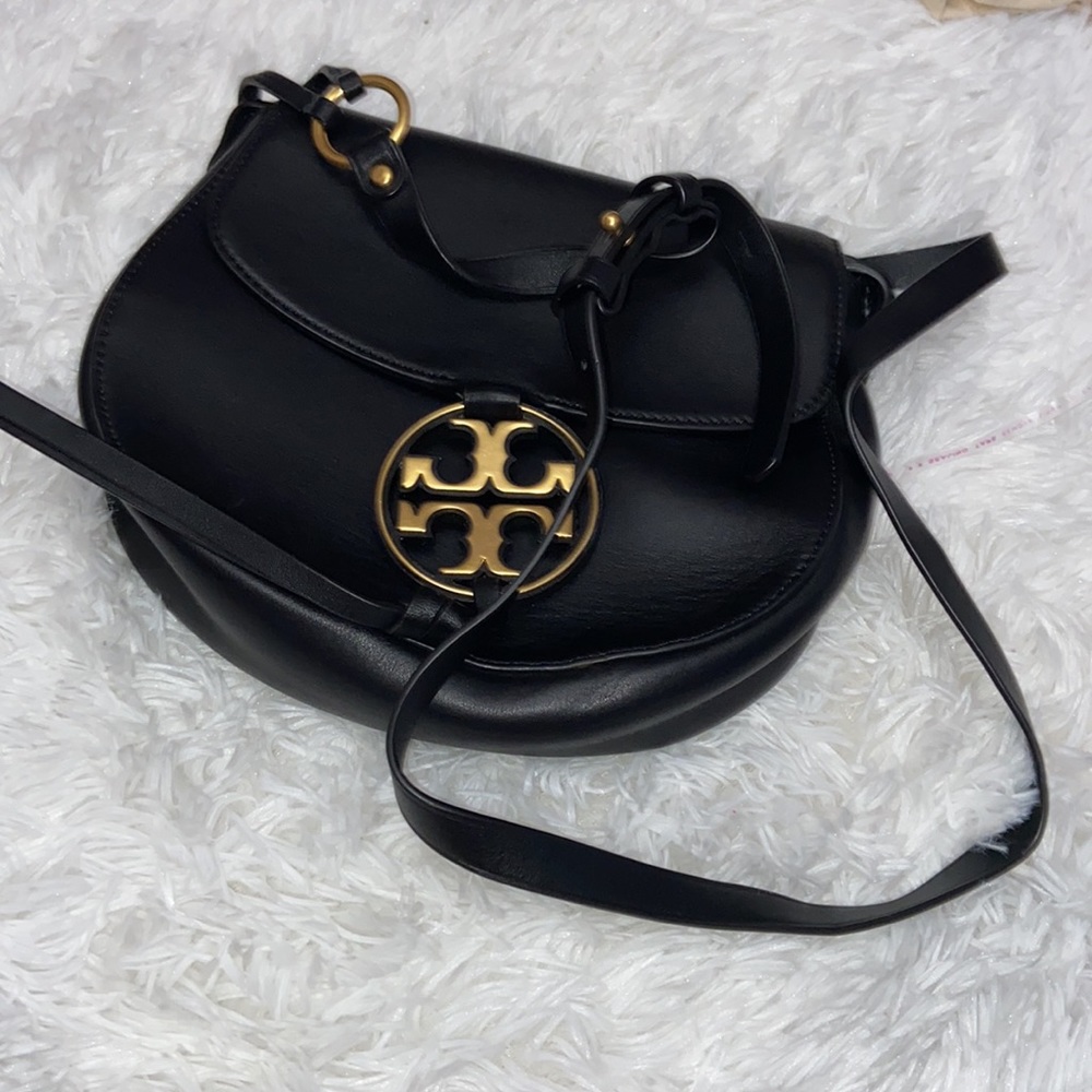 SALE!!! 👜 Tory Burch Metal Miller Saddlebag Small Leather Crossbody